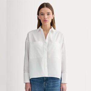 Everlane Boxy Oxford in white, XS